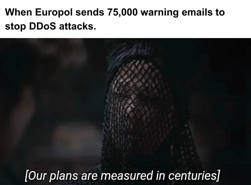 European police email 75,000 people asking them to stop DDoS attacks